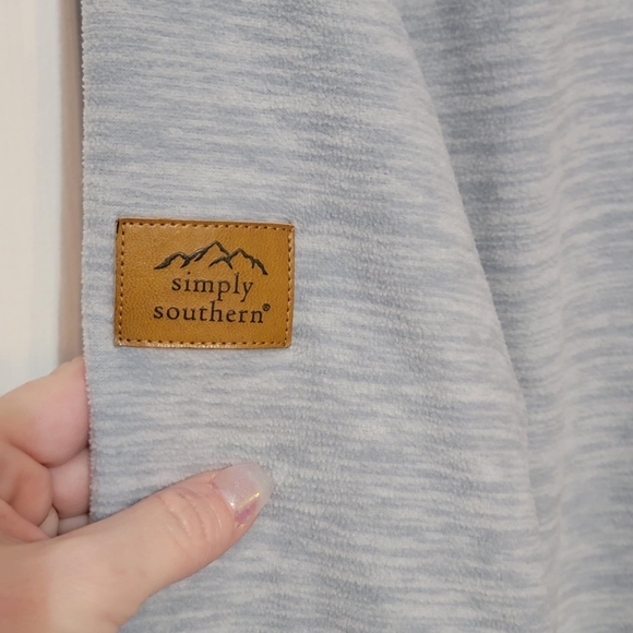 SIMPLY SOUTHERN- Women’s 1/4 Zip Fleece & Corduroy Jacket - Purple - Size Large - Picture 5 of 5